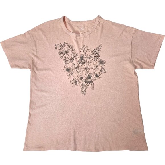 American Eagle Women's Pink Floral Bouquet Graphic Print T-Shirt Size S NWT - Picture 2 of 10